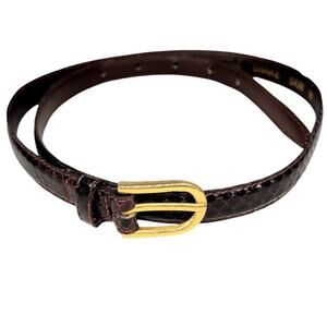 Vintage Snakeskin Skinny Belt 80s Preppy Chic Retro Minimalist Wardrobe Staple